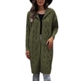thumbnail image 2 of Long Cardigan Sweaters for Women Long Sleeve Casual Open Front Cable Knit Hooded Coatigan Sweater Coats Fall Winter Clothes, 2 of 5