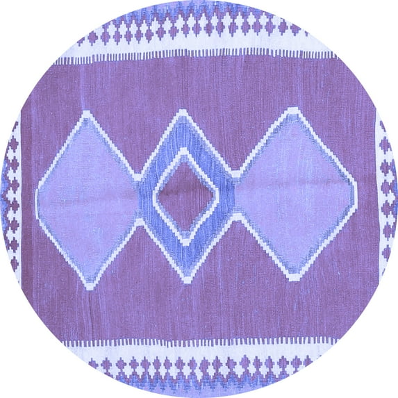 Ahgly Company Indoor Round Oriental Blue Traditional Area Rugs, 3' Round