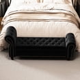 thumbnail image 2 of Classic Nailed Style / Bedroom Seating and Item Storage / Comfortable Velvet Chaise, 2 of 5