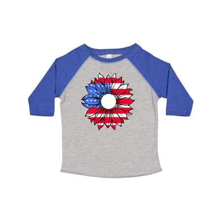 

Inktastic American Flag Sunflower in Red White and Blue Gift Toddler Boy or Toddler Girl T-Shirt
