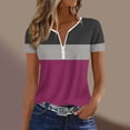 thumbnail image 6 of Kezqiaxn Button Down Shirts for Women Striped Short Sleeve Collared Summer Tops Fashion Trendy Business Work Blouses, 6 of 6