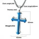 thumbnail image 3 of Collar OLEVS con colgante en forma de cruz azul de acero inoxidable para hombre, 3 of 7