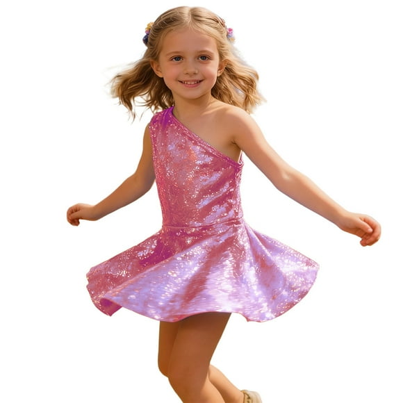 HXWCHs Velvet Dress and Shine Girls off Shoulder Sequin Party Dress Elegant formal Attire for Red 15-16 Years
