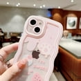 thumbnail image 5 of Pink Wave Edge Cute Cartoon Ice Cream Watermelon Phone Case with Exquisite Bead Bracelet, Shockproof Soft Case for iPhone 11, 5 of 9