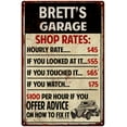 thumbnail image 1 of BRETT'S Garage Shop Rates Sign Man Cave Décor 8 x 12 Matte Finish Metal 108120010207, 1 of 1