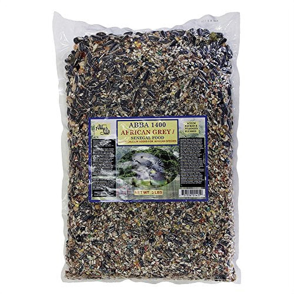 ABBA 1400 Premium Bird Food for African Greys, Senegals & Conures, Seed Blend with Whole Eggs, Fruits, Nuts, Vitamins & Minerals, 5 lb