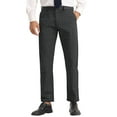 thumbnail image 1 of Pantalones INSPIRE CHIC para hombre, corte regular, frente plano, formales, de negocios, a cuadros, talla 30, color negro, 1 of 5