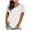White, variant on AherBiu Short Sleeve Tops for Women V Neck Summer Basic Top Tees Comfy Stretch Plain Tshirt Solid Color