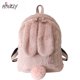 thumbnail image 2 of Mini mochila de piel sintética para mujer, de viaje con bolso de hombro Orejas de conejo, bolsa de felpa a la moda, mochila escolar para niñas, Invierno Fivean unisex, 2 of 2