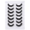 thumbnail image 1 of Mebver Pestañas postizas Pestañas de ojo de gato Pestañas de visón sintético Aspecto natural Pestañas tenues y esponjosas que parecen extensiones Pestaas Postizas D Curl Lash Strips Short Fox Eye Lash, 1 of 5