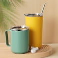 SIEYIO Double Wall Stainless Steel Mug with Handle and Lid Portable Insulated Cup for Outdoor