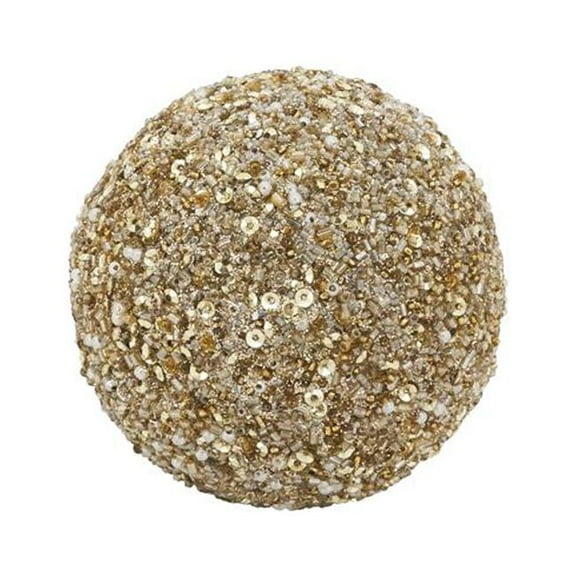 Saro Lifestyle BL819.GL 4 in. Whimsical Wonder Beaded Orb, Gold
