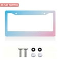 thumbnail image 2 of 1Pack License Plate Frames with Blue and Pink Gradient Pattern Includes Screws & Caps Full Accessories Included Size 6.3x12.2inch(16x31cm), 2 of 8