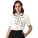 thumbnail image 1 of Blusa de Trabajo Allegra K Manga Corta Cuello Abullonado Peter Pan Mujer Blanco M, 1 of 6