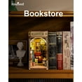 thumbnail image 6 of Rolife 194Pcs 3D Wooden Puzzle Bookstore Library Book Nook Model,Building Kit DIY Dollhouse Bookshelf Insert Desk Decor Gifts for Adult Child, 6 of 15