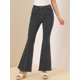 thumbnail image 2 of Pantalones Vaqueros Acampanados De Campana Elásticos Para Mujer Gris oscuro M, 2 of 6
