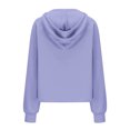 thumbnail image 6 of 1/4 Zip Pullover Women Winter Fall Loose Fit Hooded Long Sleeve Bubble Cold Shoulder with Pocket Solid Color Hoodie Polyester Sweatshirts Hoodies(Light Purple,S), 6 of 6