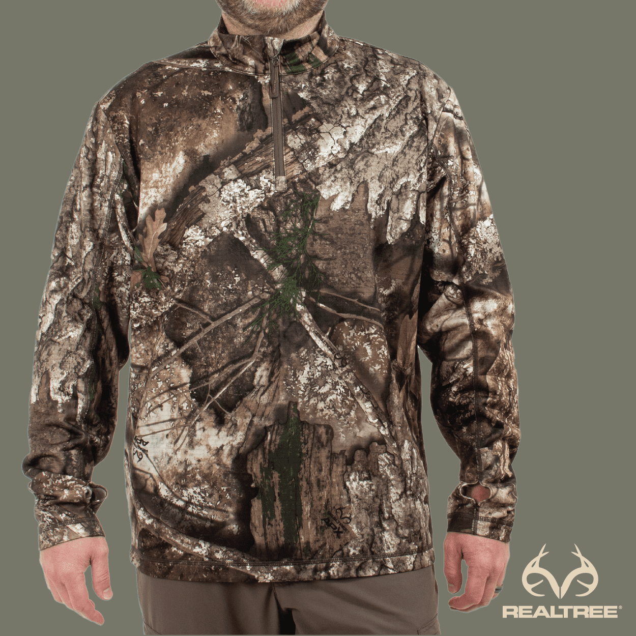 Realtree Men's 1/4 Zip Performance Hoodie, Realtree APX, Size 3X-Large