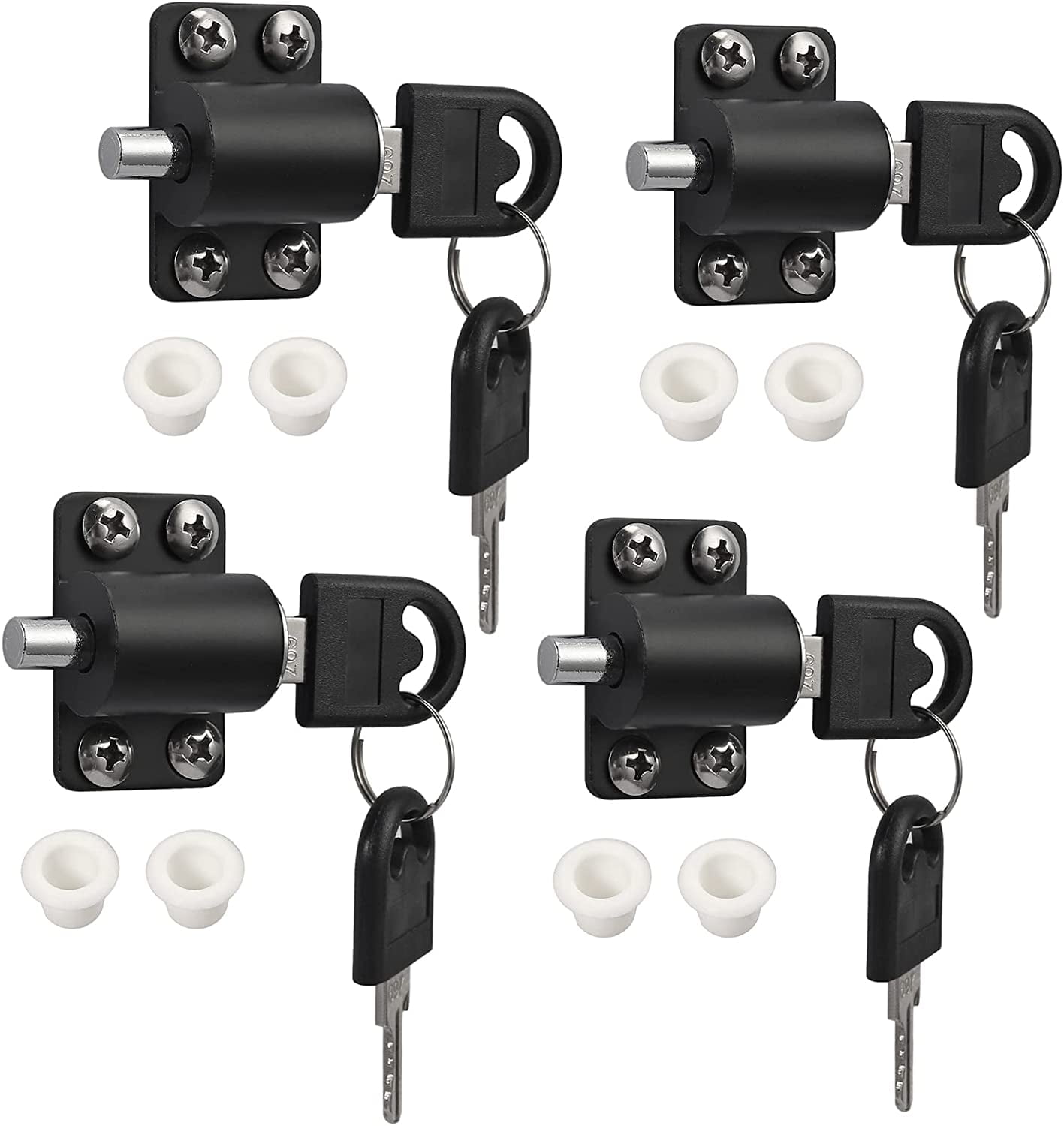 4 Pack Sliding Window Lock Sliding Door Security Lock Universal Key for