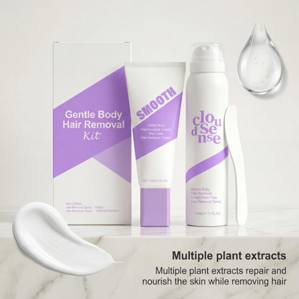 Cloud Sense Hair Removal Spray, Smooth Hair Removal Spray, Bikini Pain Free Hair Removal Spray, Skin-Loving Ingredients, Suitable for Every Skin Type and Corner Women and Men (Spray*1)