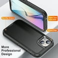 thumbnail image 4 of Dteck for iPhone 15 2023 released,Full Body Protection Heavy Duty Shockproof Military Grade 3 in 1 Silicone Rubber with Hard PC Rugged Durable Phone Cover for 15,Black, 4 of 8