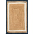 thumbnail image 2 of 3x4 Ft Beige and Navy Blue & White Jute Area Rug, Hand-Woven, Reversible, Farmhouse Boho Style, Durable & Pet-Friendly Rug for Living Room, Dining Room, and Bedroom, 2 of 5