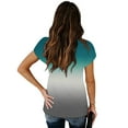 thumbnail image 5 of HAPIMO Womens Summer Tops Gradient Color Teen Grils Fashion Clothes Short Sleeve V-Neck Tee Shirt Casual Comfy Pullover Tops Shirts for Women Green XXXL, 5 of 6