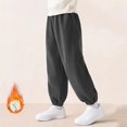 thumbnail image 2 of Plebaso Kids Casual Sweatpants Elastic Bottom High Waist Jogger Pants Corduroy Baggy Pants for Boys Girls, 2 of 7