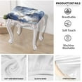 thumbnail image 4 of Xoenoiee Grey Marble Print Bar Stool Covers Stretch to Fit Rectangle Stool Slipcover Bar Chair Cover with Elastic Band for 14-20 Inch Barstools, 2 Pack, 4 of 6