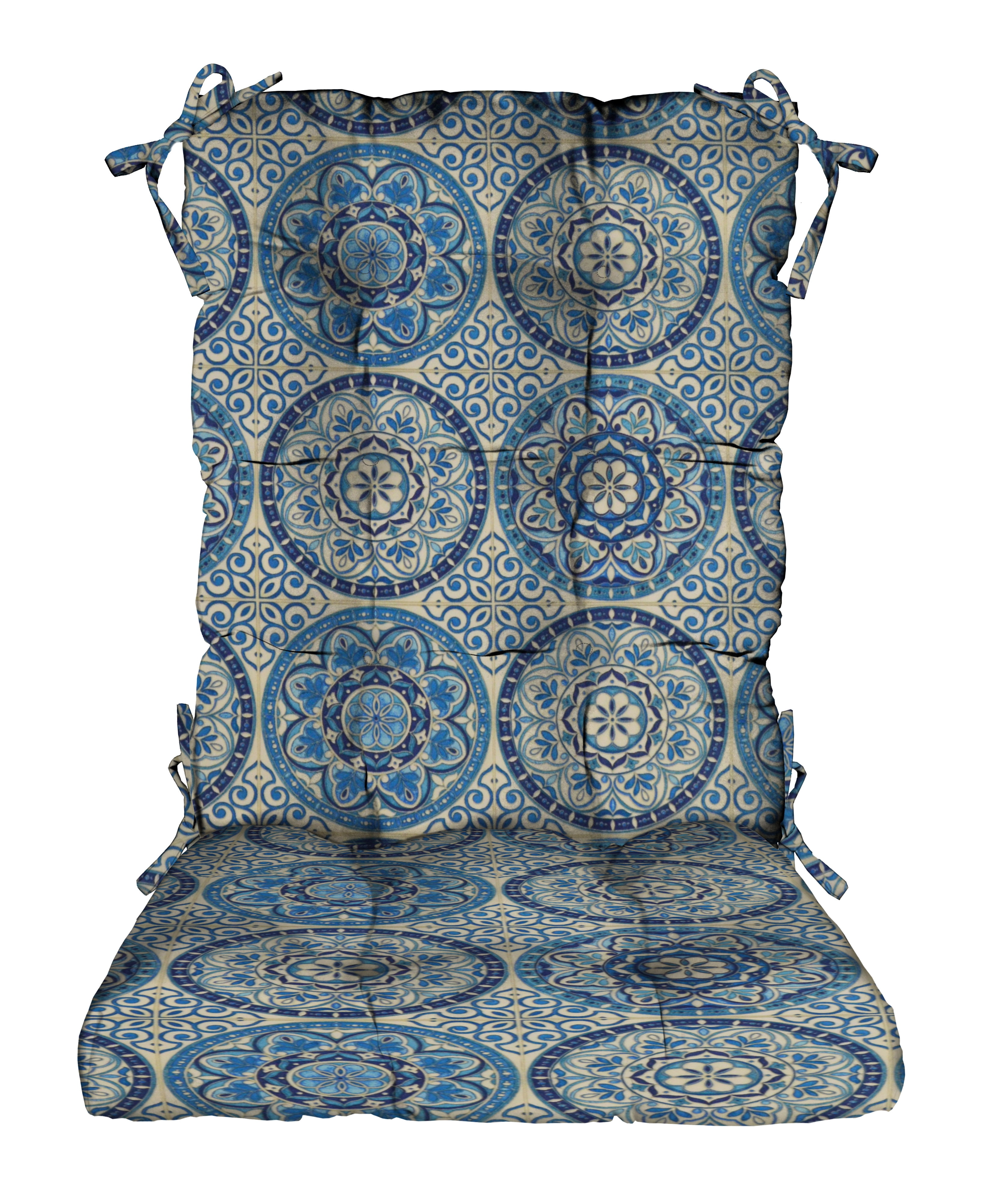 clearance patio cushion sets on Rsh Decor Indoor Outdoor Tufted Rocker Rocking Chair Pad Cushions Standard Blue Wheel Indigo Walmart Com Walmart Com