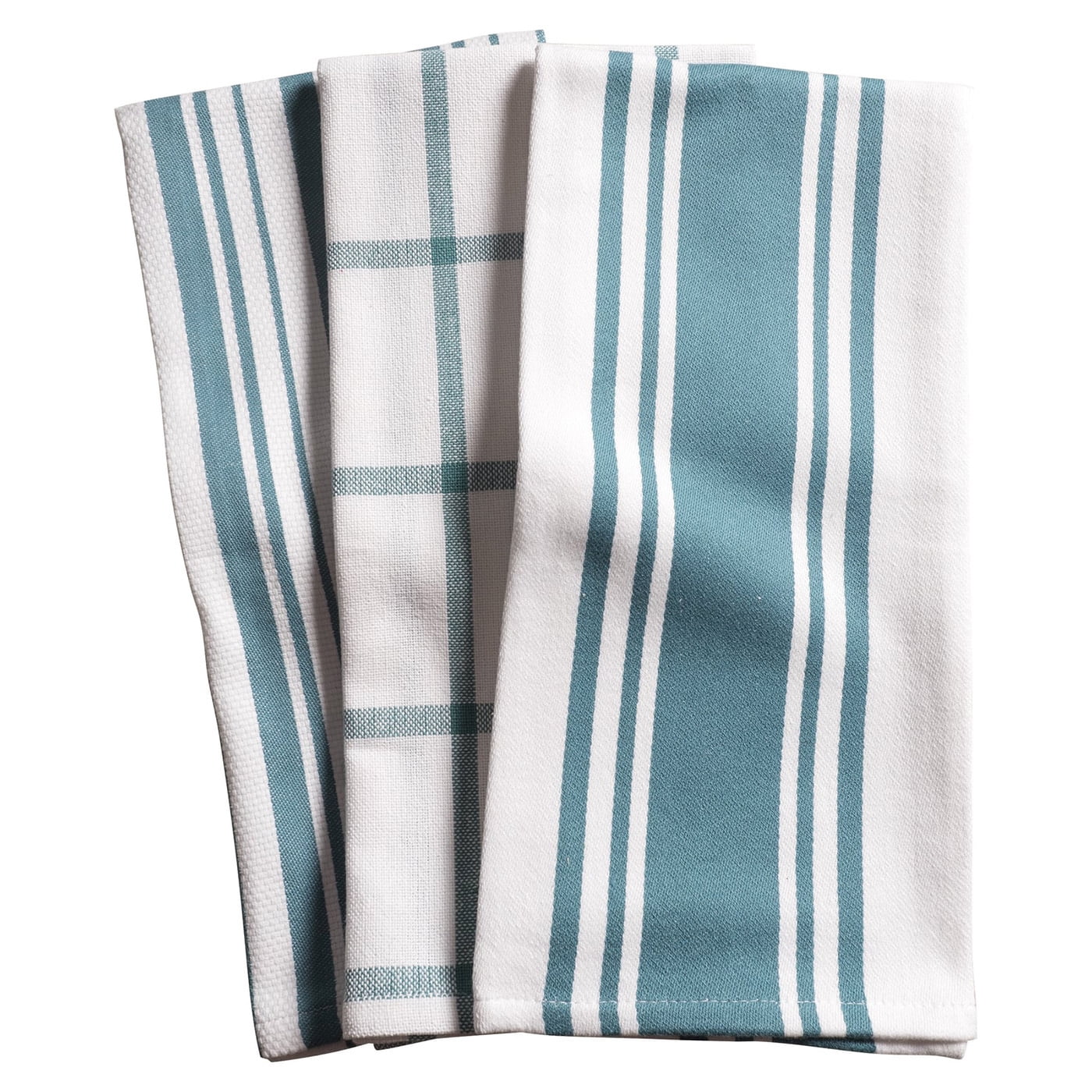 KAF Home 20 x 30 Inch, 100 Mixed Kitchen Towels Teal Set of 3
