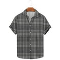 thumbnail image 2 of miqiqism Men Plus Size Tops Shirts Buffalo Plaid Blouses Short Sleeve Tshirts Casual Button-Down Shirt for Men Summer Top 2025 Fashon,04_Multicolor,X-Large, 2 of 5