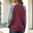 thumbnail image 6 of Maplenight Color Block Sweaters for Women Raglan Sleeve Ribbed Knit Pullover Soft Warm Fall Business Casual Work Office Sweaters with Pocket, 6 of 7