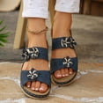 thumbnail image 7 of Bkhluea Women Wedge Slide Sandals Floral Appliqué Shoes Comfortable For Casual Home Travel Daily Outdoor Activities, 7 of 7
