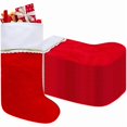 thumbnail image 1 of wonima44 24 Pack Felt Christmas Stockings, 19 Inches Red and White Christmas Stockings Hanging Ornaments, White Cuff with Gold Trim Christmas Stockings for Family Christmas Holiday Decorations, 1 of 1