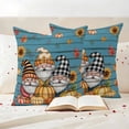 thumbnail image 3 of Fall Gnomes Outdoor Waterproof Pillow Covers, Blue Wood Grain Pumpkin Maple Leaf Sunflower Decorative Square Throw Pillowcase Sofa Cushion Sham for Patio/Couch/Chair, 20"x20" 2 Pack, 3 of 8