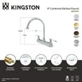 thumbnail image 4 of Kingston KB3741PL Restoration Two-Handle 3-Hole 8" Centerset Kitchen Faucet in Polished Chrome, 4 of 4