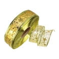 thumbnail image 2 of Cinta para envolver regalos de Navidad, cinta de gasa, cintas navideñas con alambre para bricolaje, Oro, 2 of 9