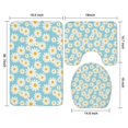 thumbnail image 3 of Blue White Flower Pattern Bathroom Rugs Sets 3 Piece,Toilet Cover Set,Absorbent Non Slip Bathroom Mats Sets with U-Shaped Contour Rug Toilet Rug Set, 3 of 5