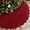 Burgundy, variant on 48 Inches Green Christmas Tree Skirt, Neutral Velvet Christmas Tree Skirts, Modern Scalloped Edge Christmas Decorations, Minimalist Mat for Home Indoor Outdoor Holiday Party Decor(Green)