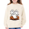 thumbnail image 3 of YunPes Girls Cute Halloween Sweatshirt Funny Ghost Graphic Long Sleeve Pullover Teen Kids Oversized Trendy Streetwear Tops, 3 of 7
