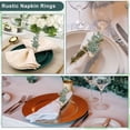 thumbnail image 3 of Napkin Rings Set Of 12 Rustic Eucalyptus Wooden Napkin Rings Boho Leaf Wood Bead Farmhouse Napkin Ring Holder, 3 of 5