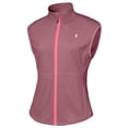 thumbnail image 3 of Women Full Zip Stand Collar Windproof Athletic Vest Sleeveless Running Golf Jacket with Storage Pocket Blush 2XL, 3 of 5
