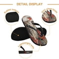 thumbnail image 3 of YAZAOOSummer Flip Flops Creatively Cat with Poinsettias Simple Beach Sandals, 3 of 8