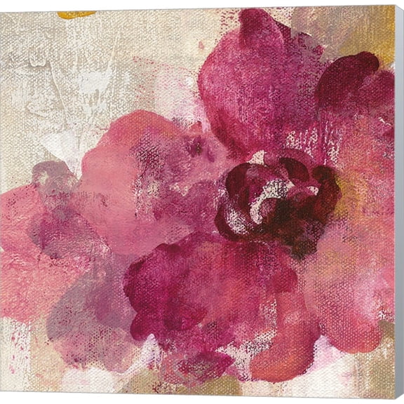 Elegant Fresco Floral Gold Flower I by Silvia Vassileva, Canvas Wall Art