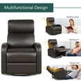 thumbnail image 4 of Costway Fauteuil Inclinable Pivotant à Bascule Manuel Fauteuil Simple de Salon avec Repose-Pieds Brun, 4 of 10