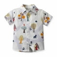 thumbnail image 2 of ZACPNCV Boy's Button Down Hawaiian Shirts Short Sleeve Cool Cartoon Print Dress Tops T-Shirt for Kids White 4-5 Years, 2 of 9