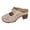 Beige, variant on Vintage Closed Toe Clogs High Heels Mules Backless Sandals for Women Boho Beach Leather Hollow out Chunky Block Heeled Dress Half Slippers Summer Shoes Beige Size 9