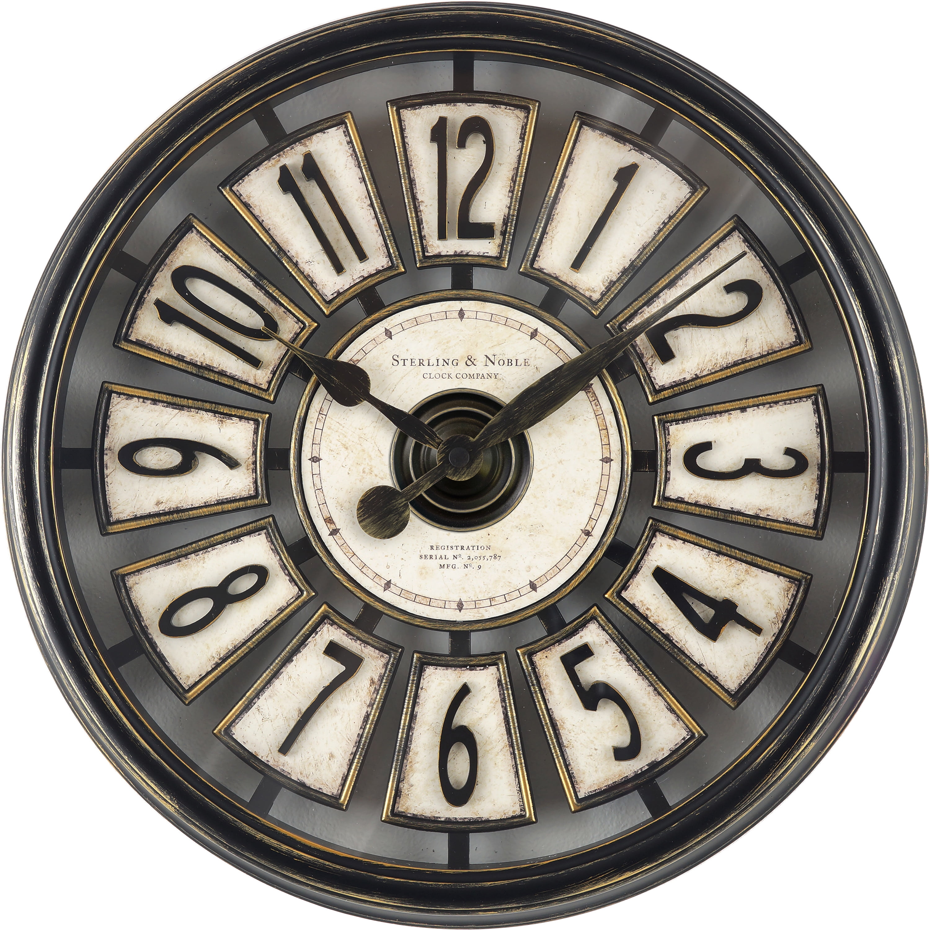 Better Homes & Gardens Wall Clock Vintage Weathered Segmented 11 Inches 