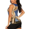 thumbnail image 3 of Bixox Women's Cows Cattles Printed Sleeveless Fitness Workout Running Quick-Dry Tank Top, 3 of 7